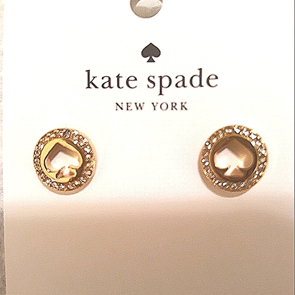 Kate Spade Halo Stud Earrings - Spot the Spade in Gold NEW - Picture 6 of 7